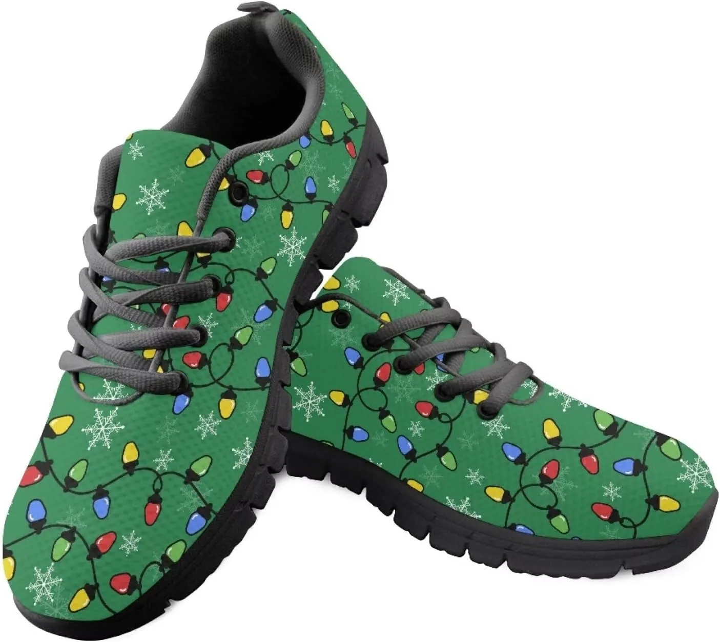 Women's Christmas Running Shoes Lightweight Sports Tennis Shoes Walking Flat Shoes Non Slip Breathable Mesh Athletic Sneakers US 5-12