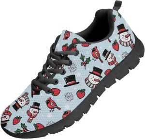 Women's Christmas Running Shoes Lightweight Sports Tennis Shoes Walking Flat Shoes Non Slip Breathable Mesh Athletic Sneakers US 5-12