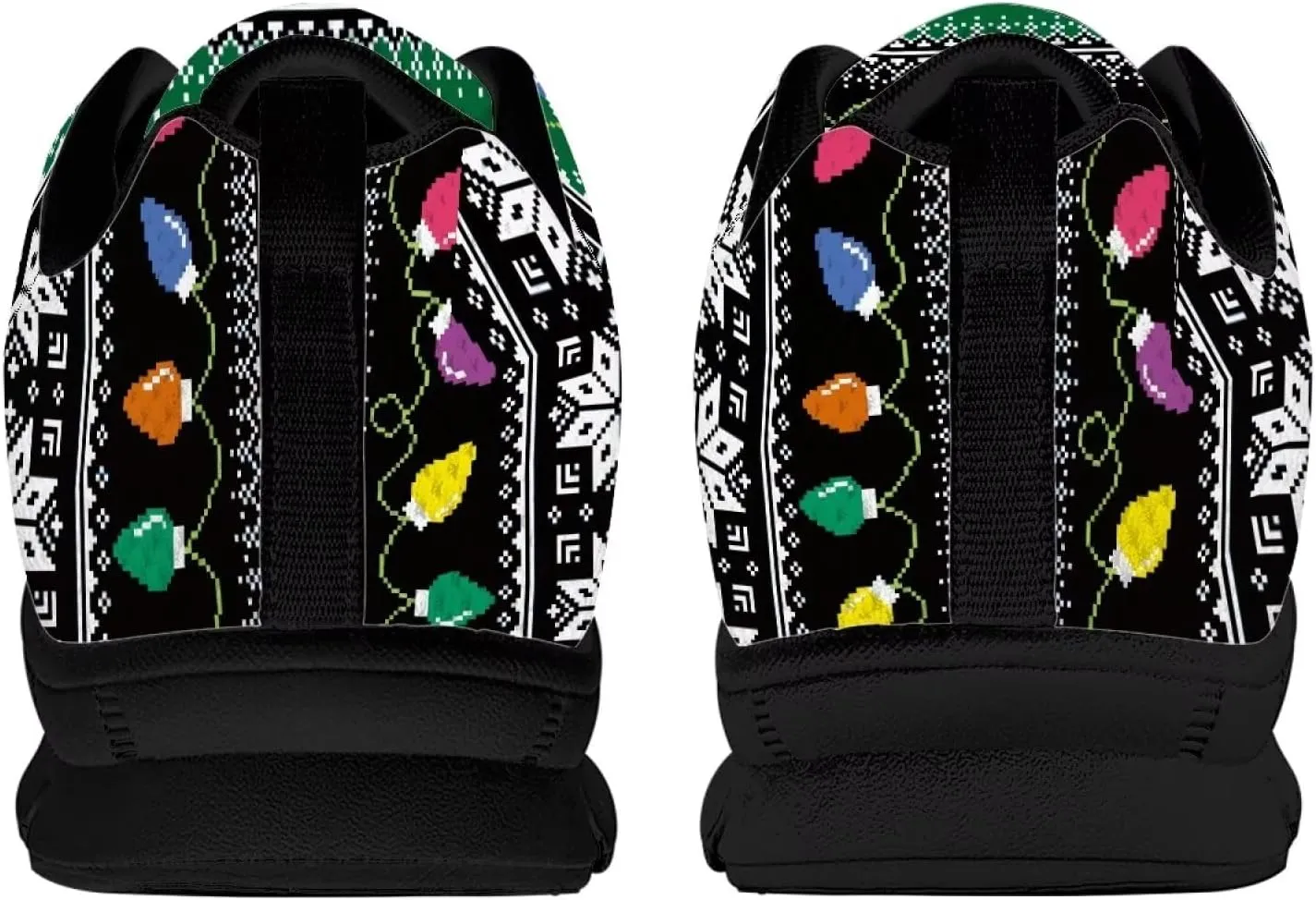 Women's Christmas Sneakers Lightweight Athletic Running Shoes Breathable Non Slip Sports Tennis Shoes Lace Up Causal Shoes US 5-12