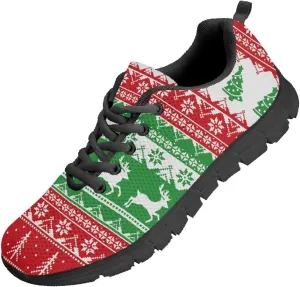 Women's Christmas Sneakers Lightweight Athletic Running Shoes Breathable Non Slip Sports Tennis Shoes Lace Up Causal Shoes US 5-12