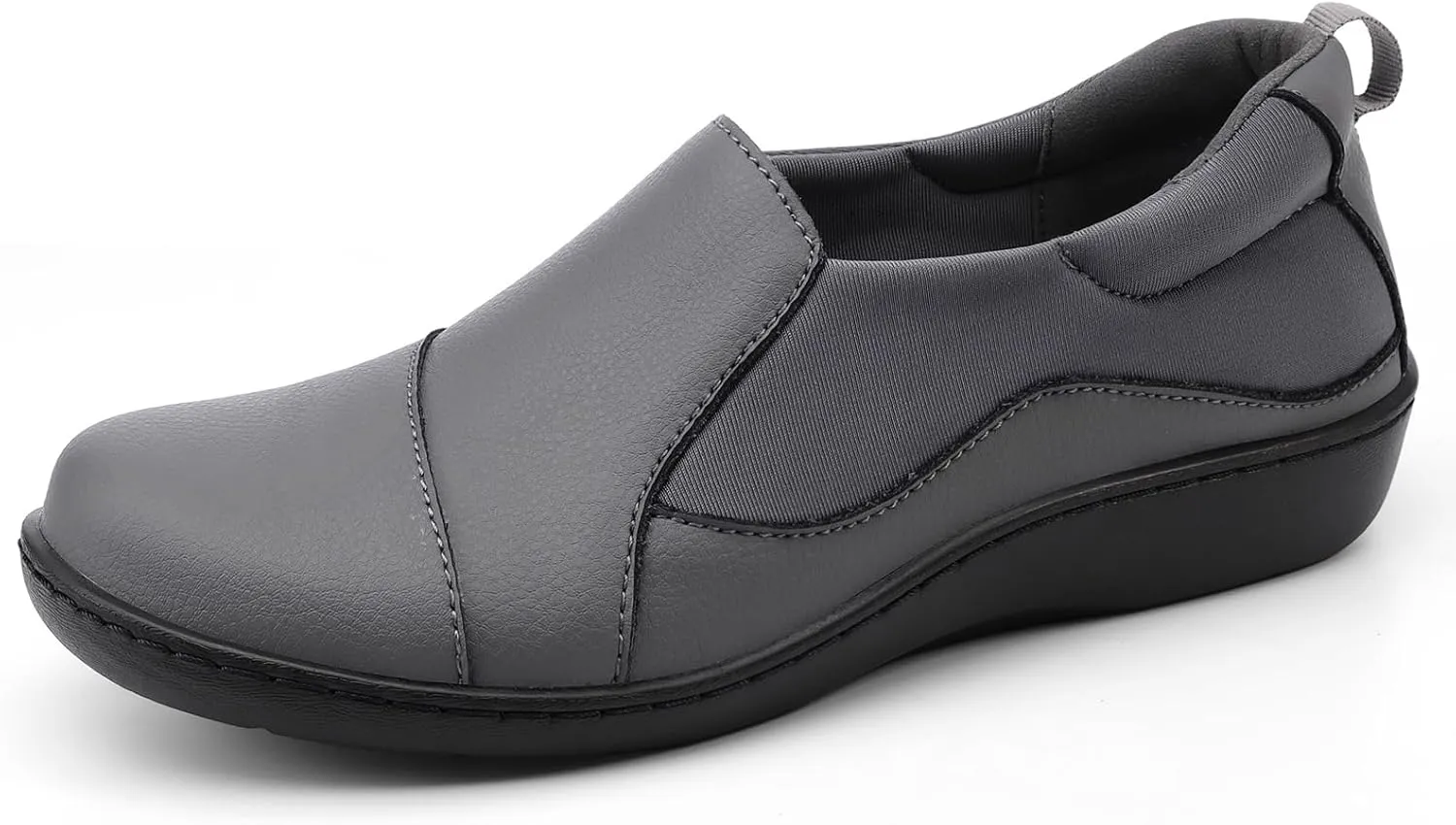 Women's Comfort Leather Loafers Cute Casual Slip On Lightweight Walking Flats Everyday Work Shoes
