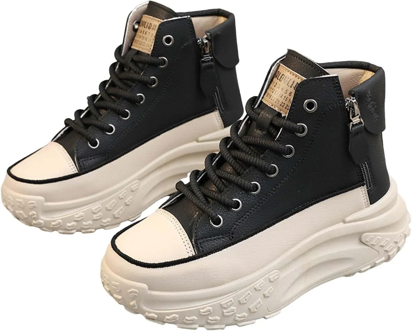 Women's Fashion Sneakers Winter Canvas Platform Sneakers Casual Tennis Shoes Walking Running Shoes Lace Up High Top Sneakers