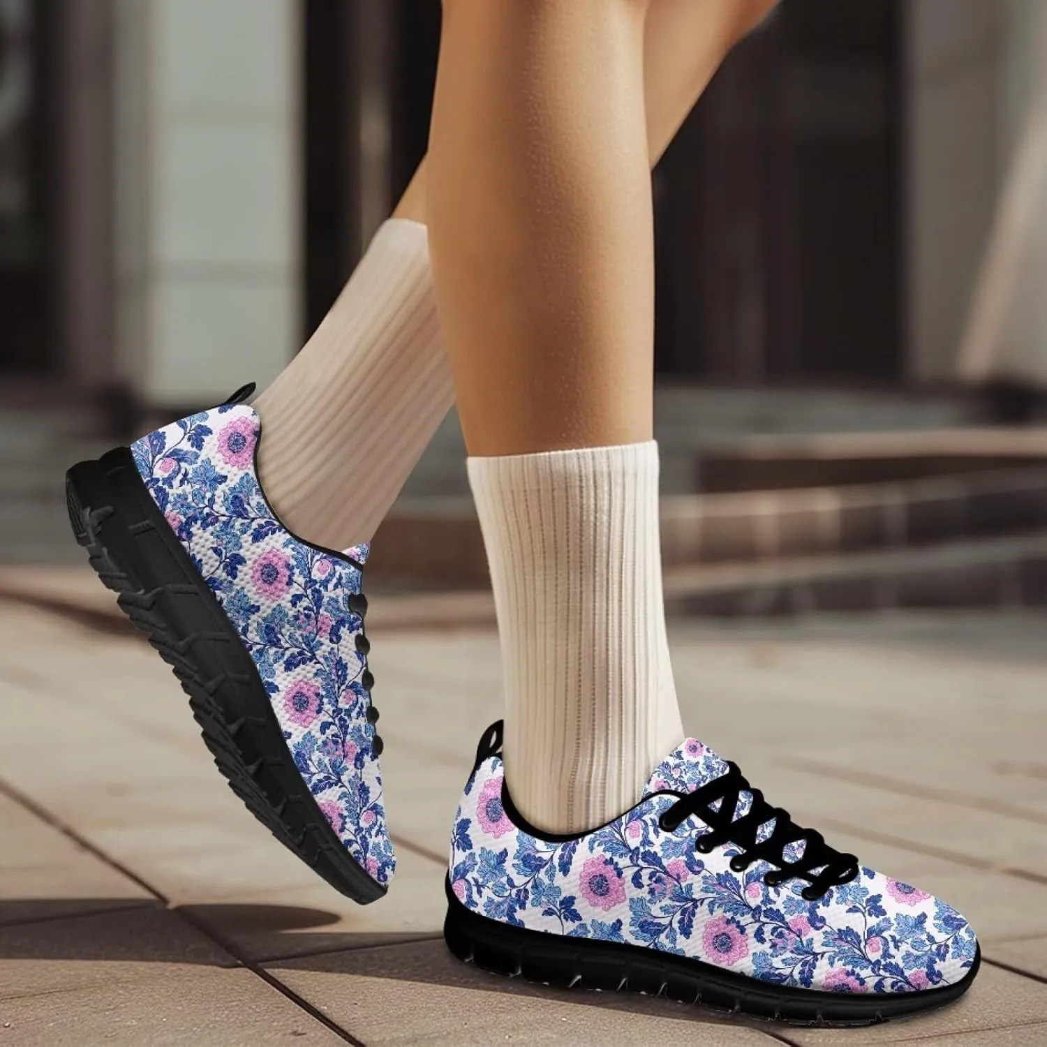 Women's Lace Up Running Shoes Lightweight Sports Trainers Shoes Breathable Mesh Athletic Tennis Gym Sneakers US 5-12