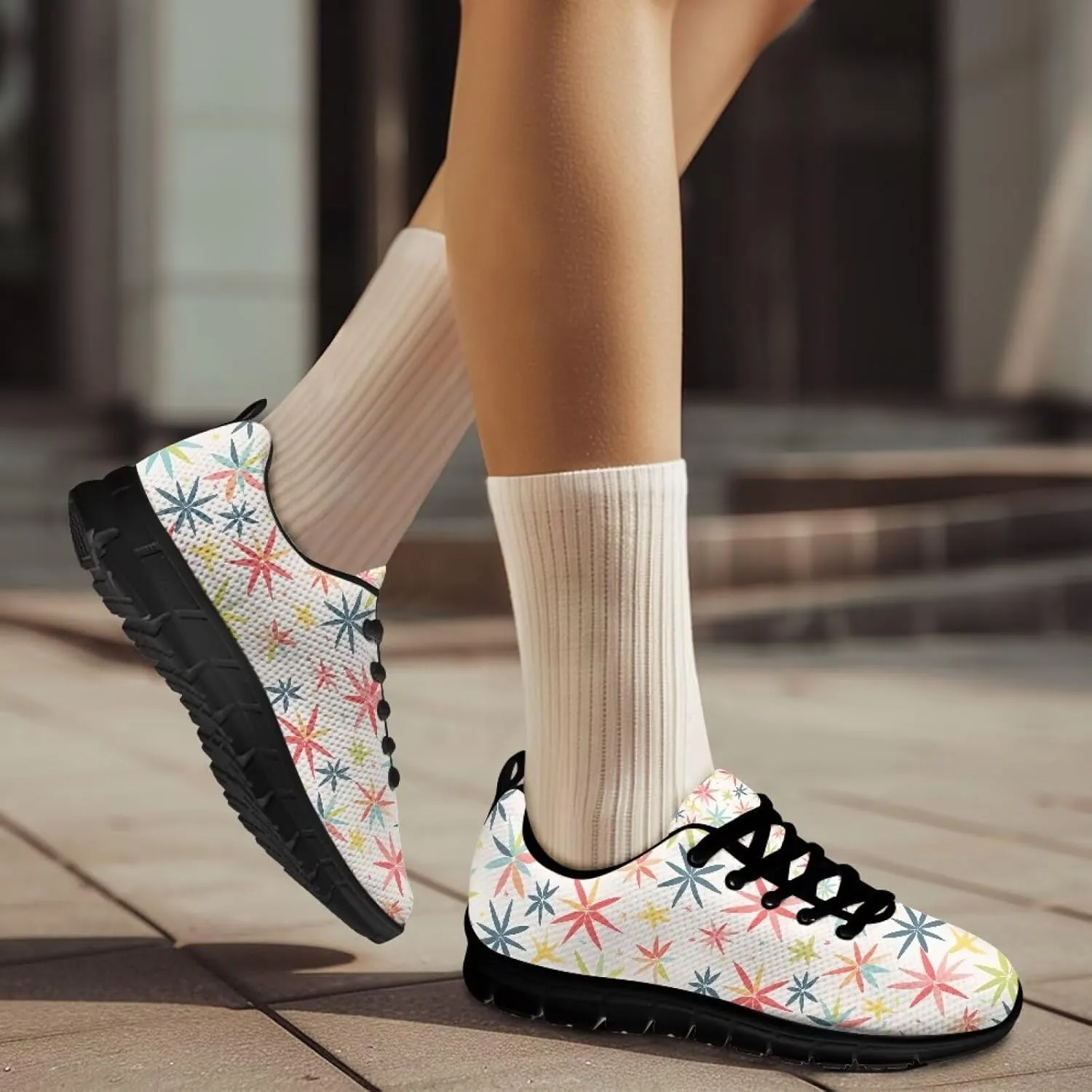 Women's Lace Up Running Shoes Lightweight Sports Trainers Shoes Breathable Mesh Athletic Tennis Gym Sneakers US 5-12