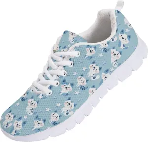 Women's Running Shoes Christmas Sneakers Breathable Sports Tennis Shoes Trainers Lace-up Comfortable Causal Travel Walking Shoes for Lady US 5-12