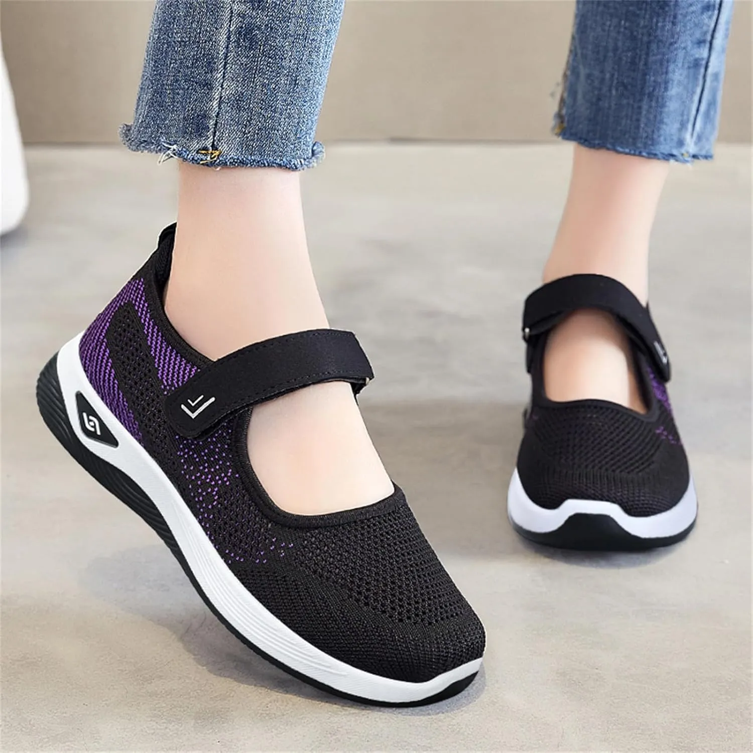 Womens Summer Sneakers Breathable Tennis Shoes Hollow Mesh Fitness Shoes Platform Ankle Paste Fashion Lightweight Running Shoes Hiking Footwear Casual Gym Sports Slip-Ons