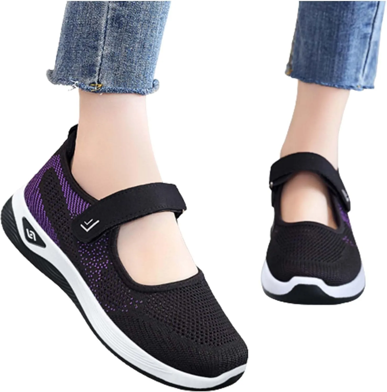 Womens Summer Sneakers Breathable Tennis Shoes Hollow Mesh Fitness Shoes Platform Ankle Paste Fashion Lightweight Running Shoes Hiking Footwear Casual Gym Sports Slip-Ons