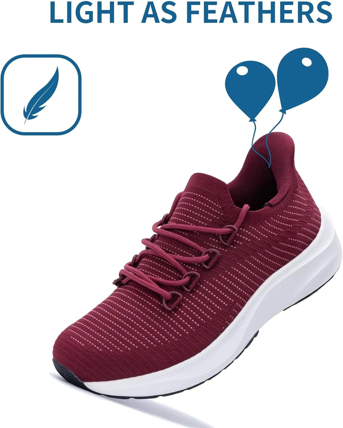 Womens Walking Shoes Arch Support Slip on Wide Platform Sneakers Comfortable Running Shoes for Gym Daily Leisure