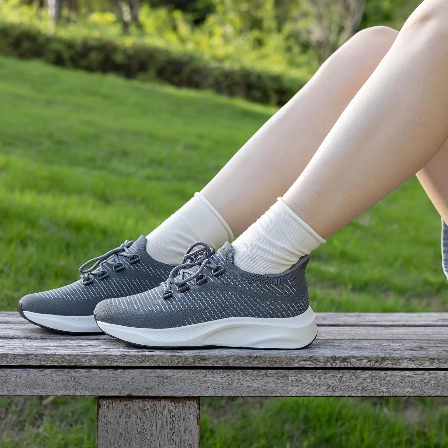 Womens Walking Shoes Arch Support Slip on Wide Platform Sneakers Comfortable Running Shoes for Gym Daily Leisure