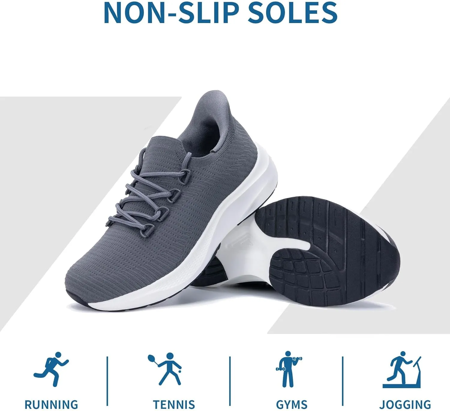 Womens Walking Shoes Arch Support Slip on Wide Platform Sneakers Comfortable Running Shoes for Gym Daily Leisure