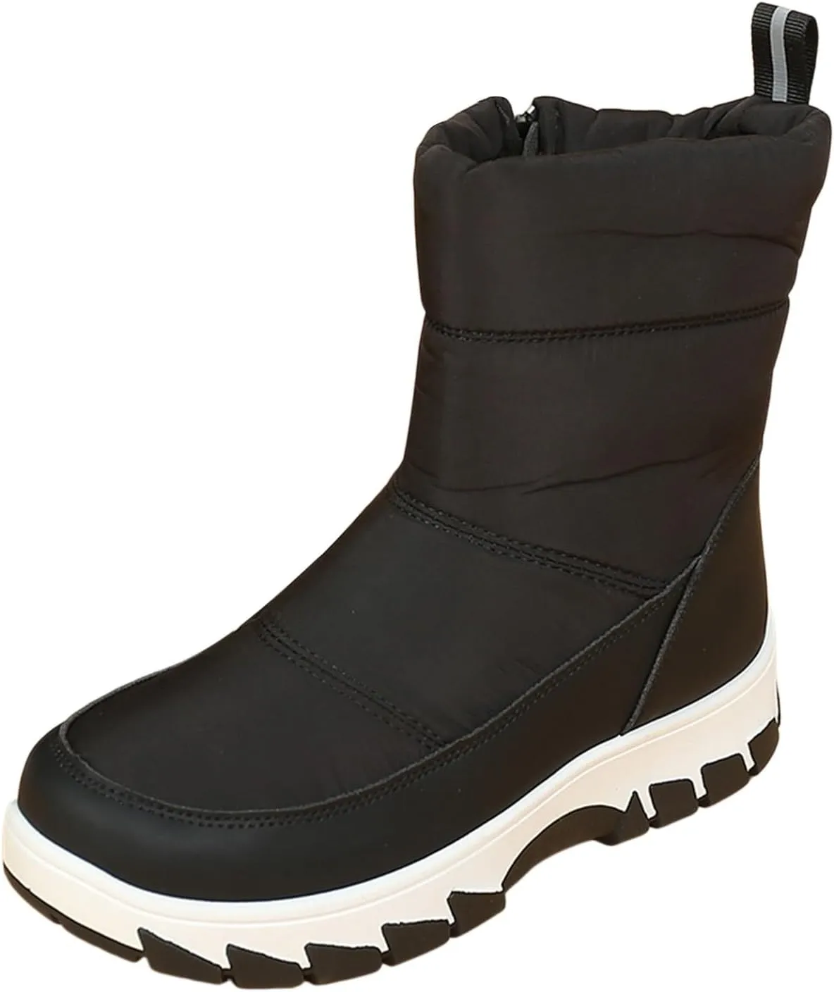 Womens Winter Snow Boots Fur Lined Warm Winter Boots Mid Calf Waterproof Snow Boots Walking Boots