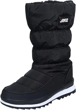 Womens Winter Snow Boots Puffy Winter Snow Waterproof Ankle Booties Anti Slip Mid Calf Snow Booties with Side Zip
