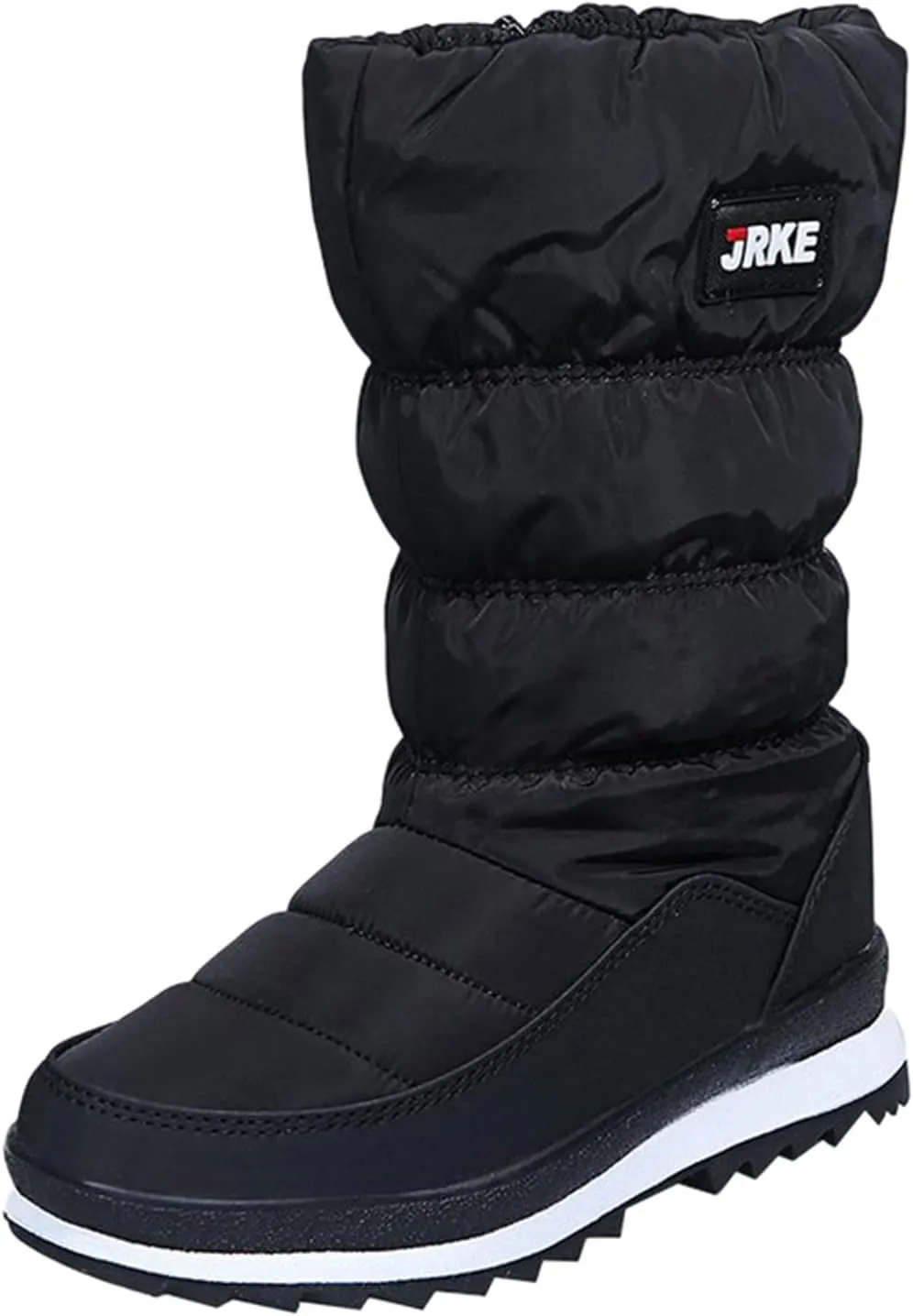 Womens Winter Snow Boots Puffy Winter Snow Waterproof Ankle Booties Anti Slip Mid Calf Snow Booties with Side Zip