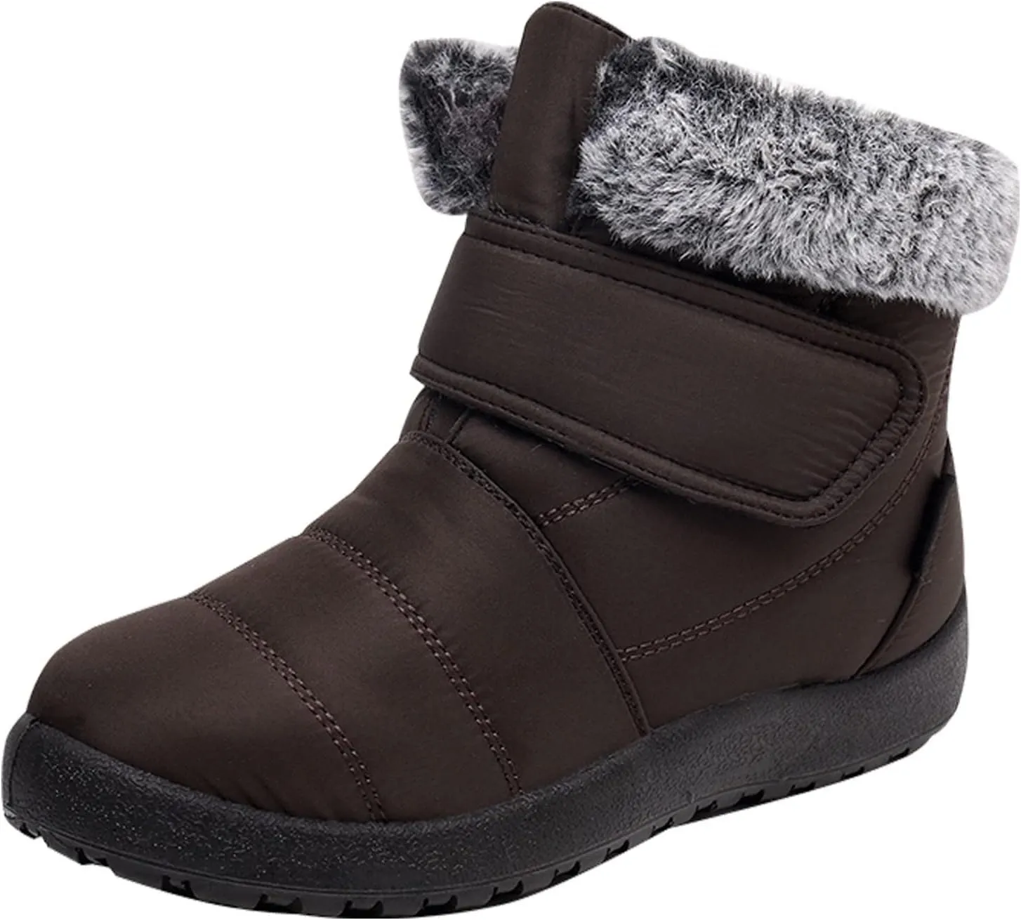 Womens Winter Snow Boots Warm Fur Lined Boots Waterproof Non Slip Outdoor Boot Hook Loop Fashion Womens Booties