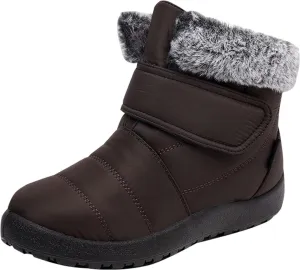 Womens Winter Snow Boots Warm Fur Lined Boots Waterproof Non Slip Outdoor Boot Hook Loop Fashion Womens Booties