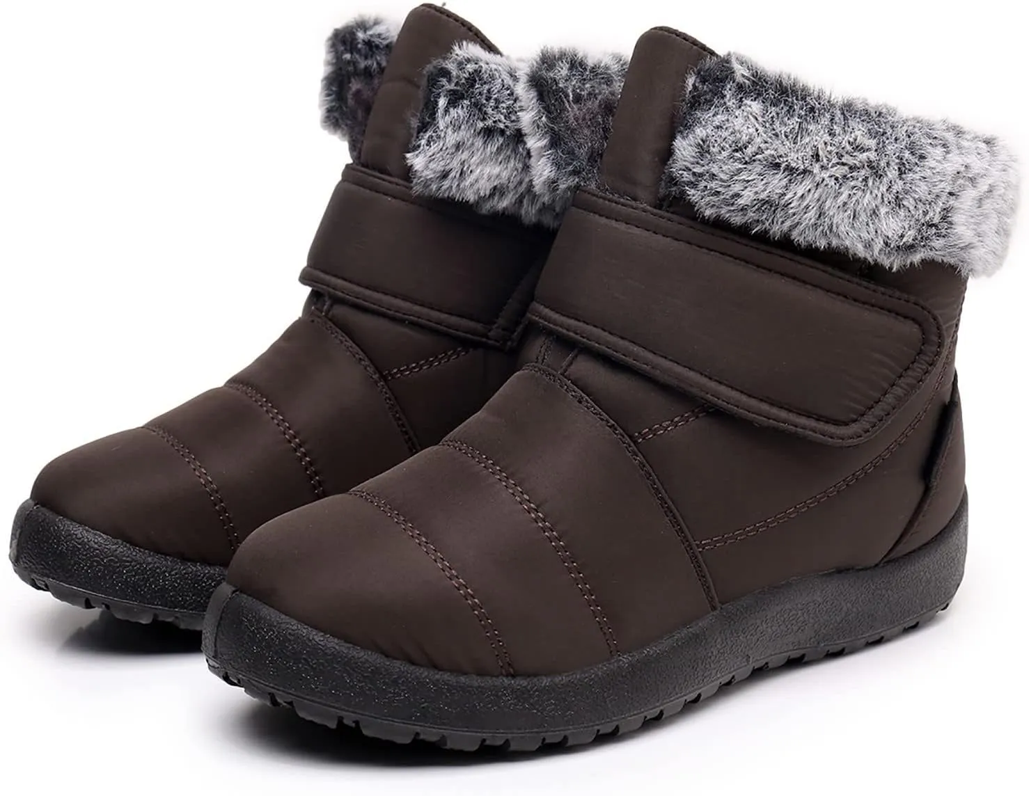 Womens Winter Snow Boots Warm Fur Lined Boots Waterproof Non Slip Outdoor Boot Hook Loop Fashion Womens Booties