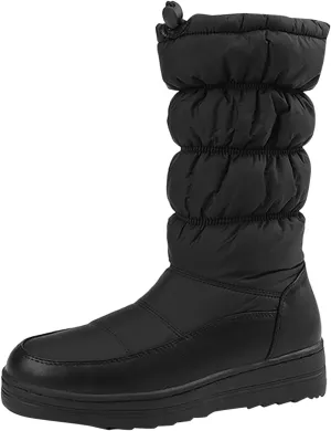 Womens Winter Snow Boots Warm Fur Lined Mid Calf Winter Booties Puffy Waterproof Slip On Lightweight Womens Boots