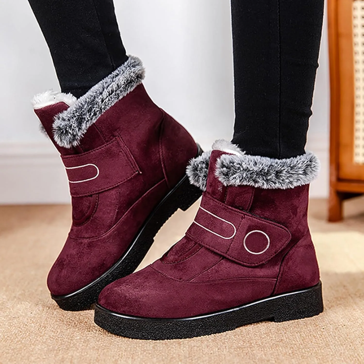 Womens Winter Snow Boots Winter Snow Boots Slip On Walking Outdoor Outdoor Waterproof Snow Ankle Booties