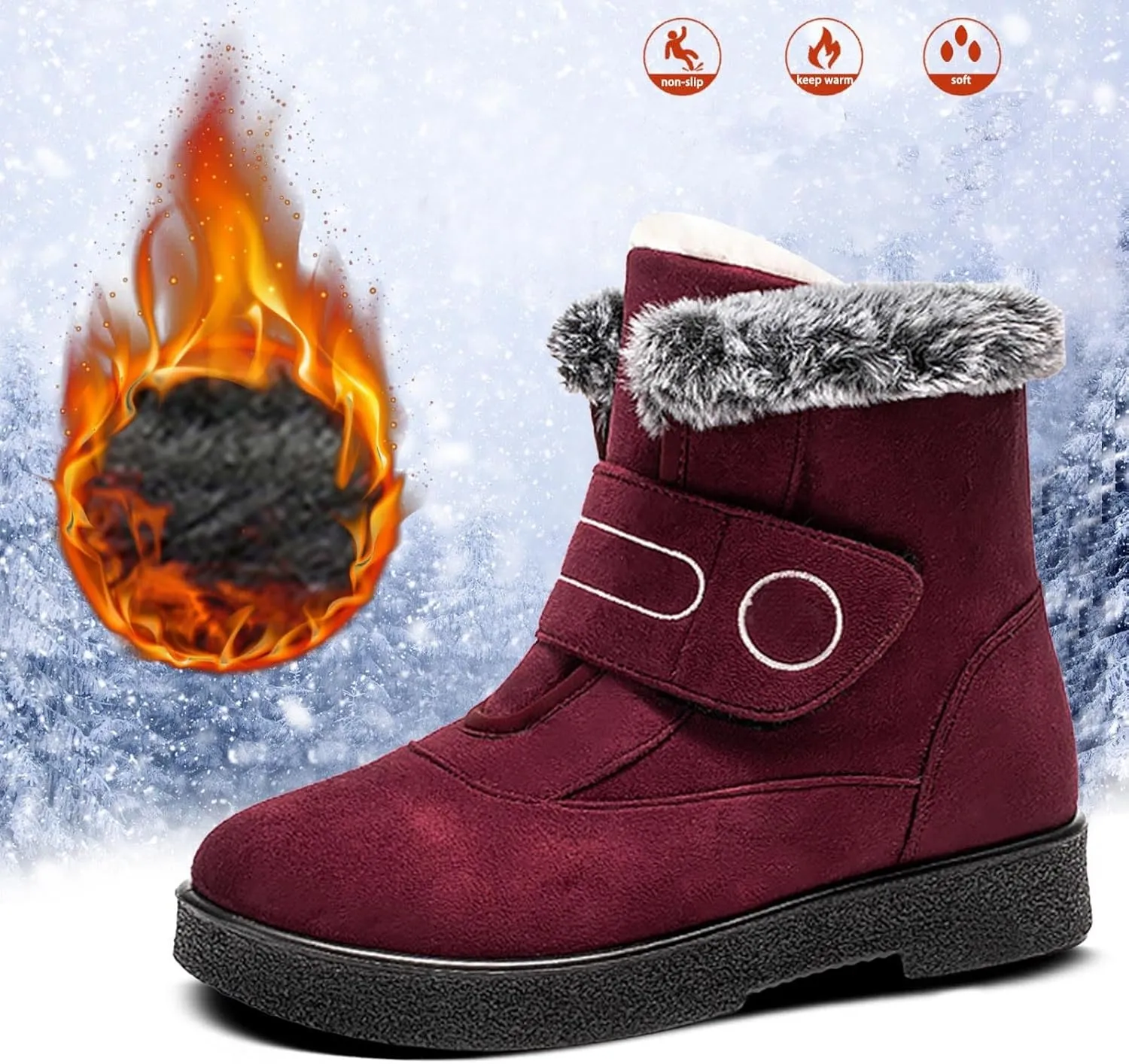 Womens Winter Snow Boots Winter Snow Boots Slip On Walking Outdoor Outdoor Waterproof Snow Ankle Booties