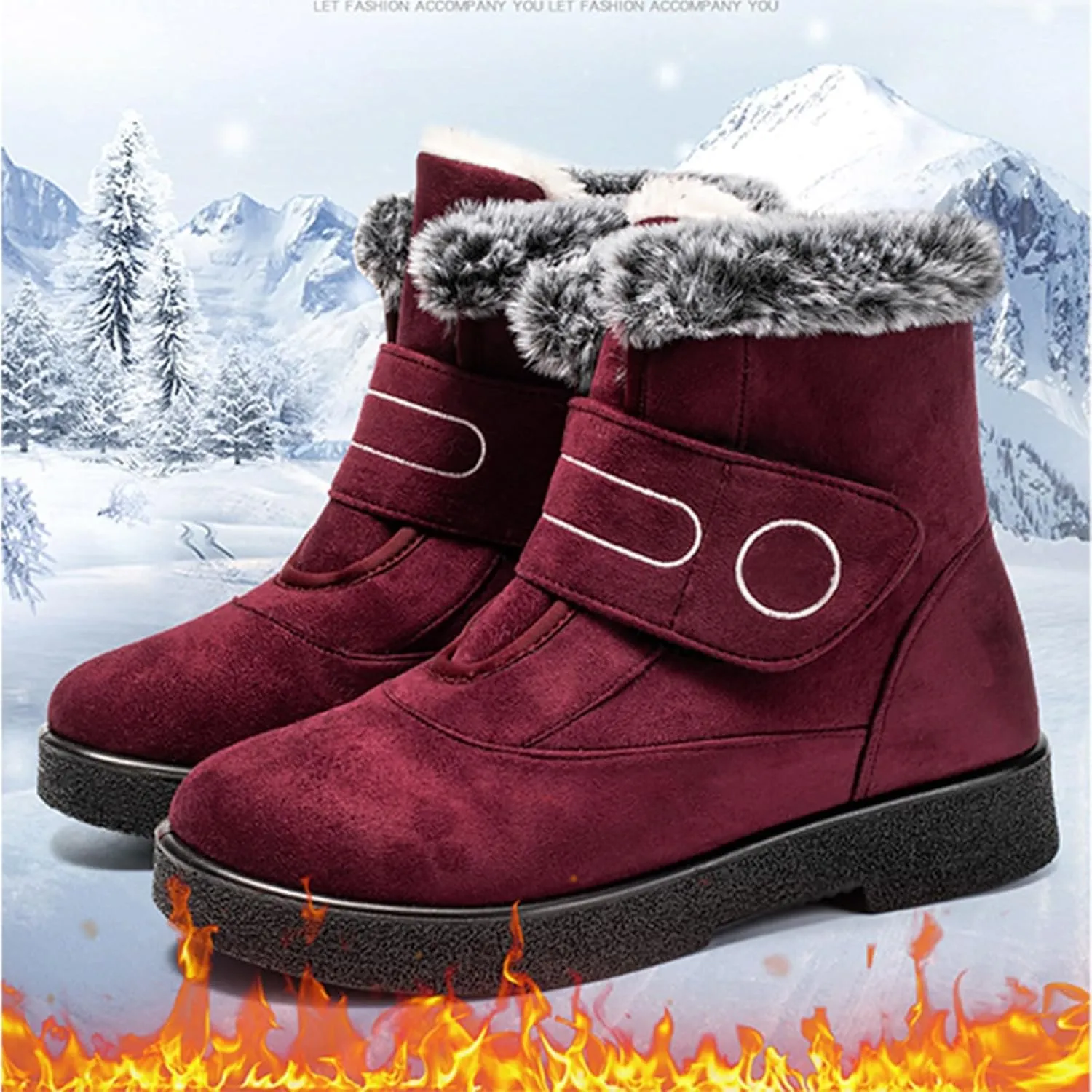 Womens Winter Snow Boots Winter Snow Boots Slip On Walking Outdoor Outdoor Waterproof Snow Ankle Booties